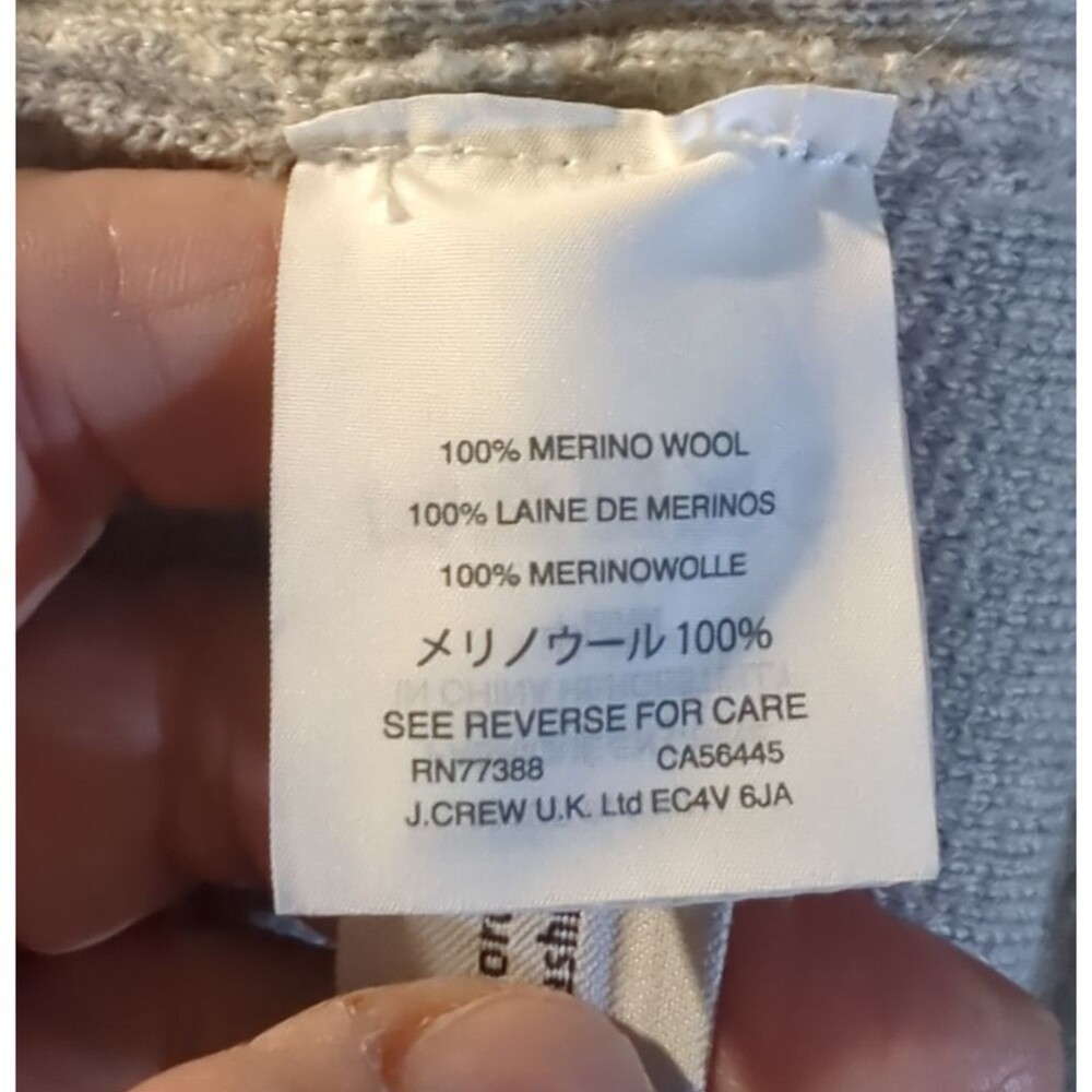 J. Crew XS Women's Light Gray 100% Merino Wool Knit Sweater Blazer Style Career - Picture 9 of 11